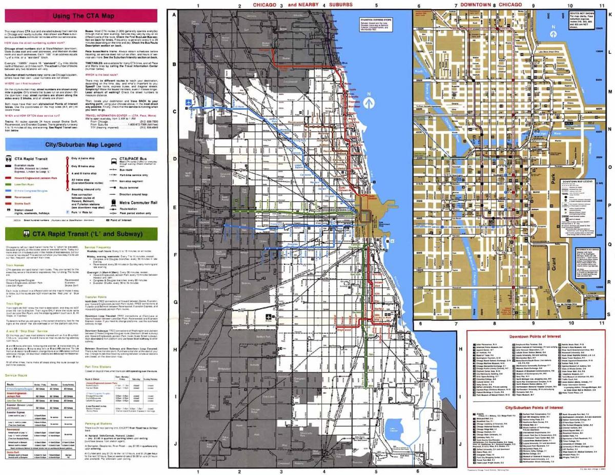 bus routes Chicago kaart