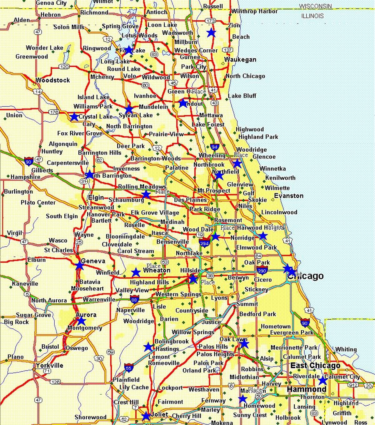plattegrond van de stad van Chicago