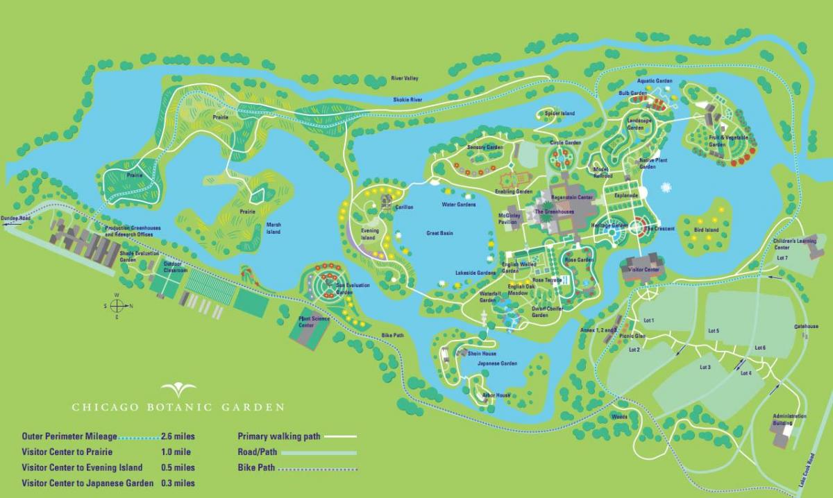 Chicago botanic garden kaart