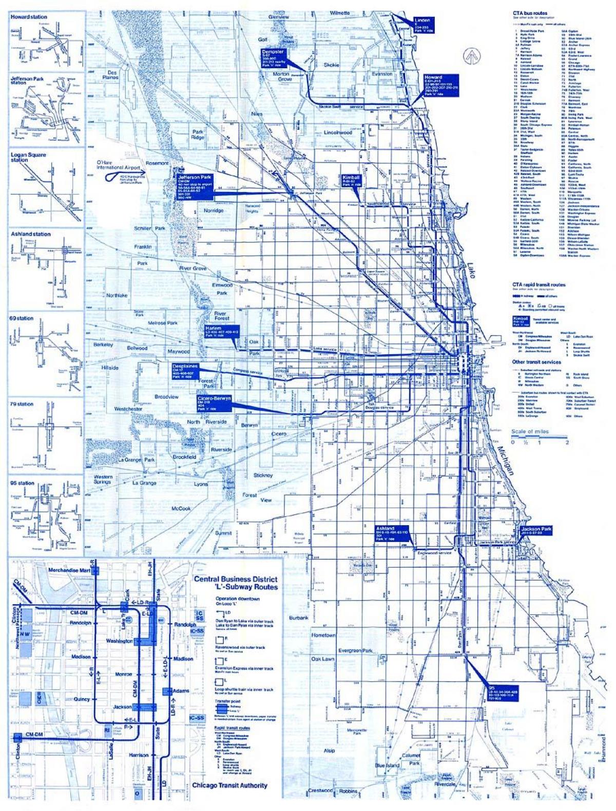 Chicago-bus systeem kaart