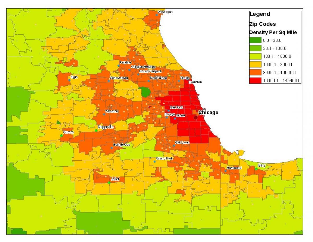 demografische kaart van Chicago