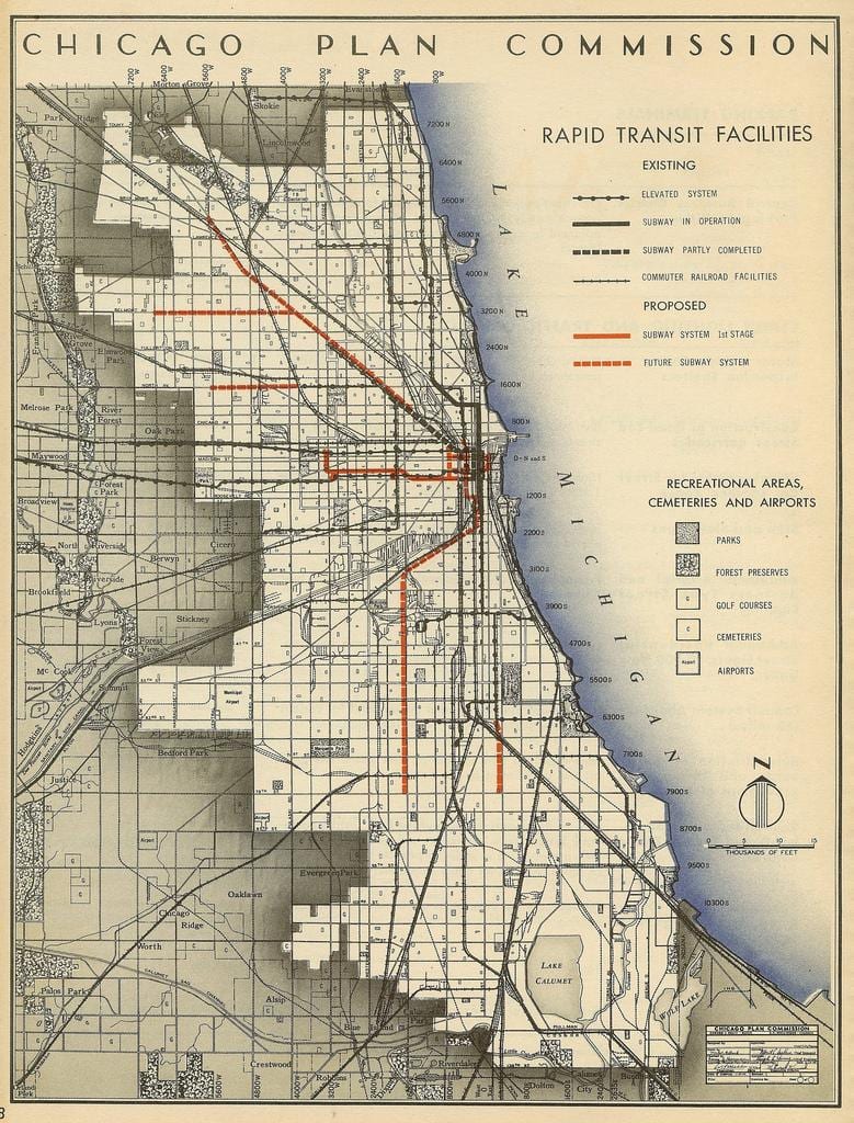 kaart van Chicago metro