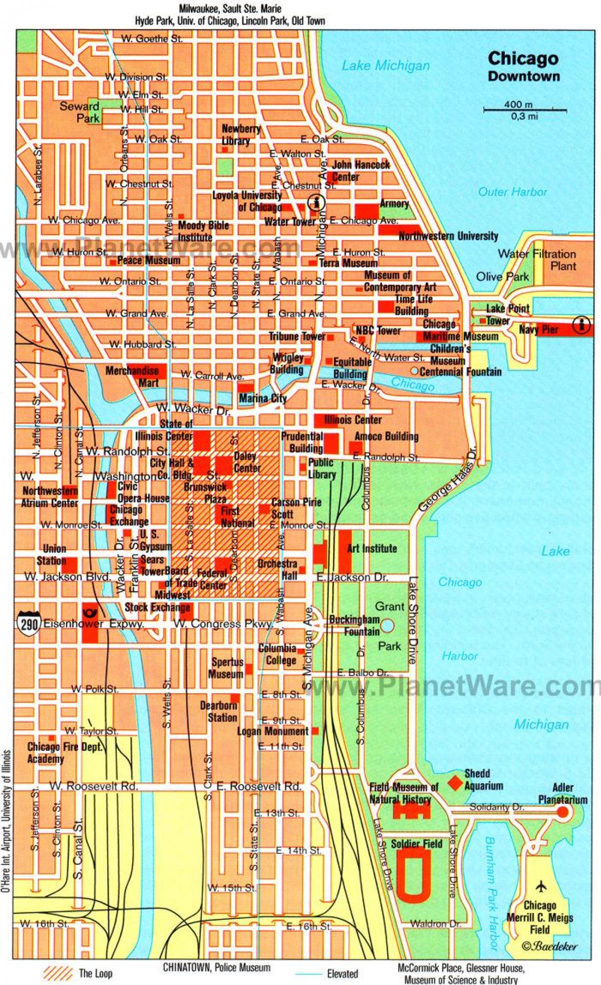kaart van musea in Chicago
