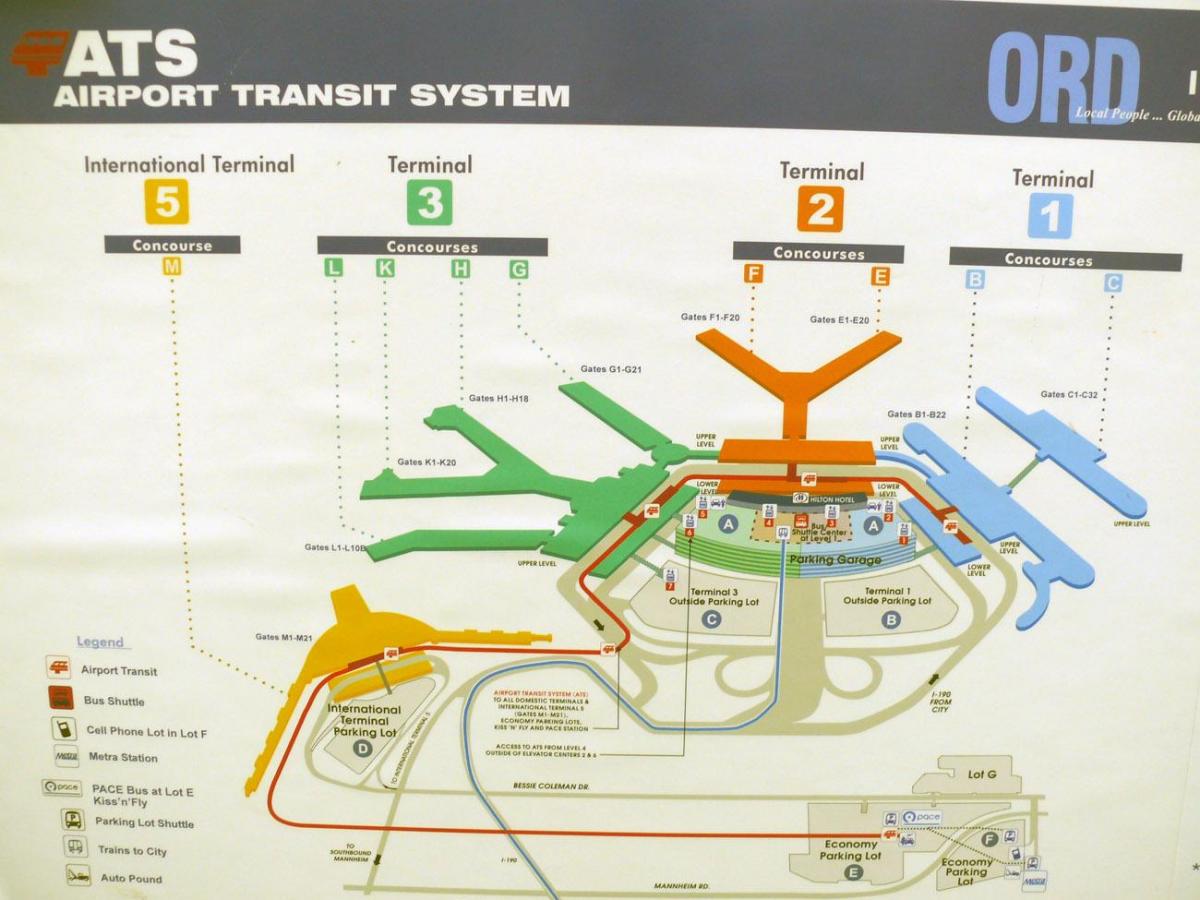 kaart van O Hare terminals