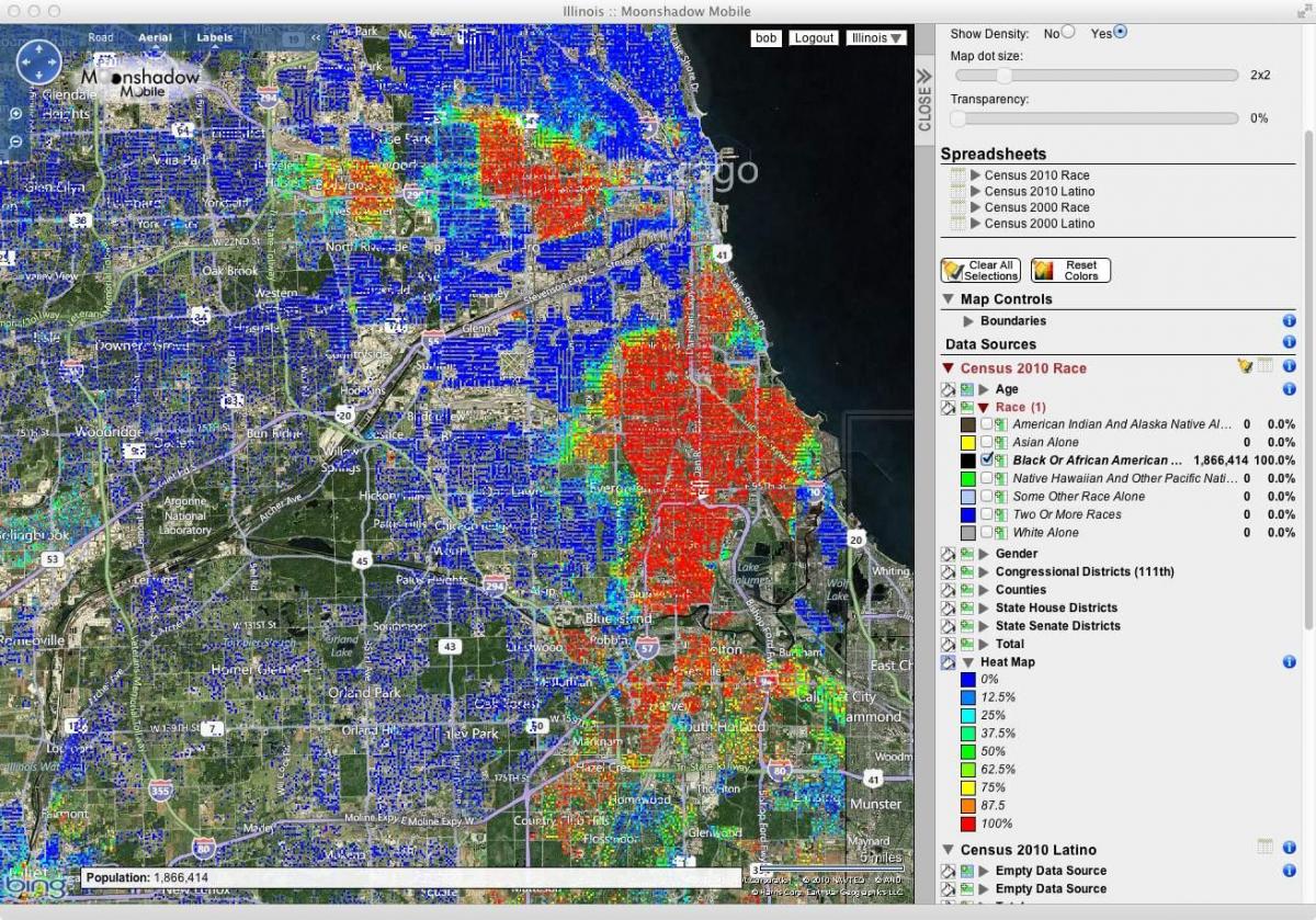 Chicago schieten hotspots kaart