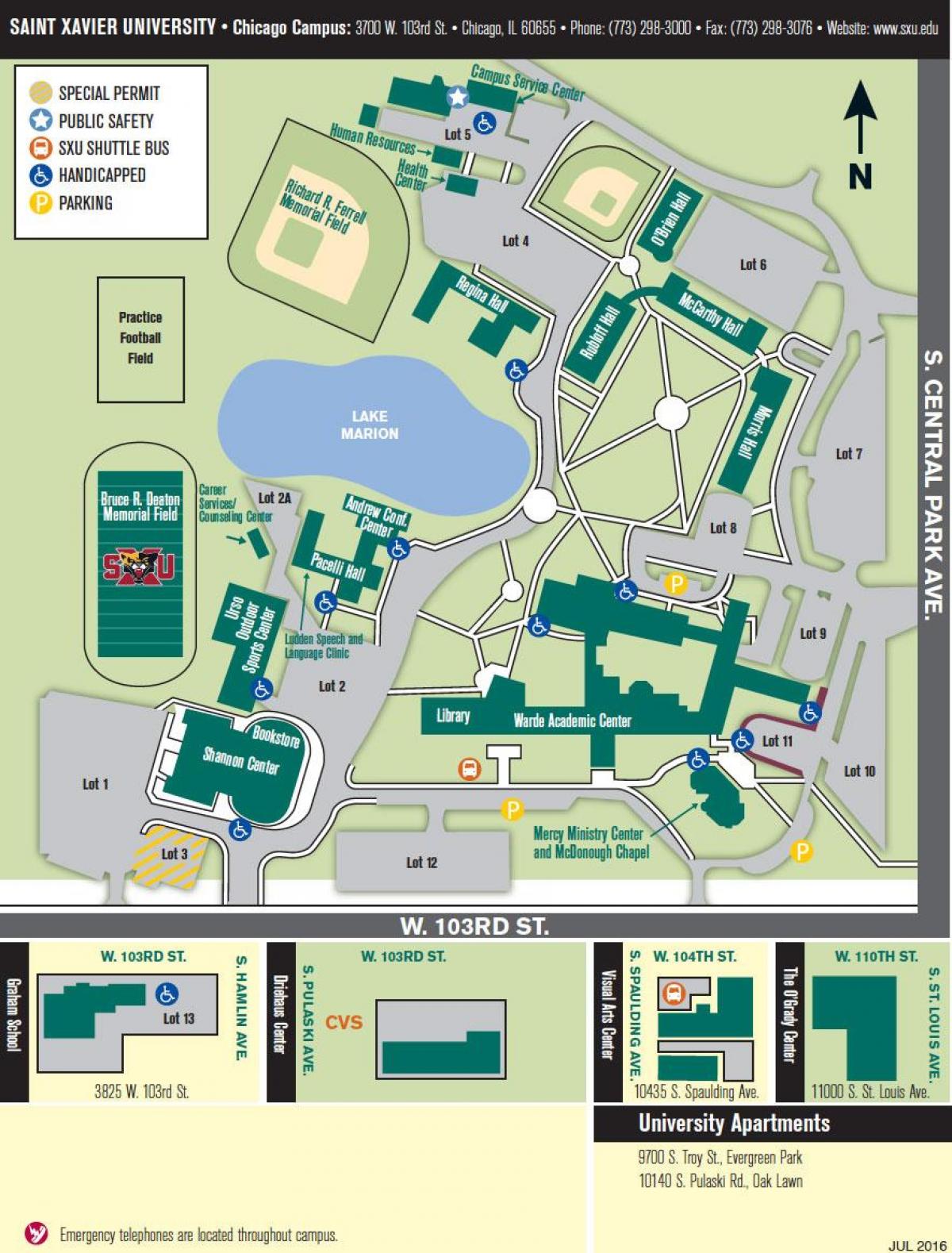 de universiteit van Chicago kaart van de campus