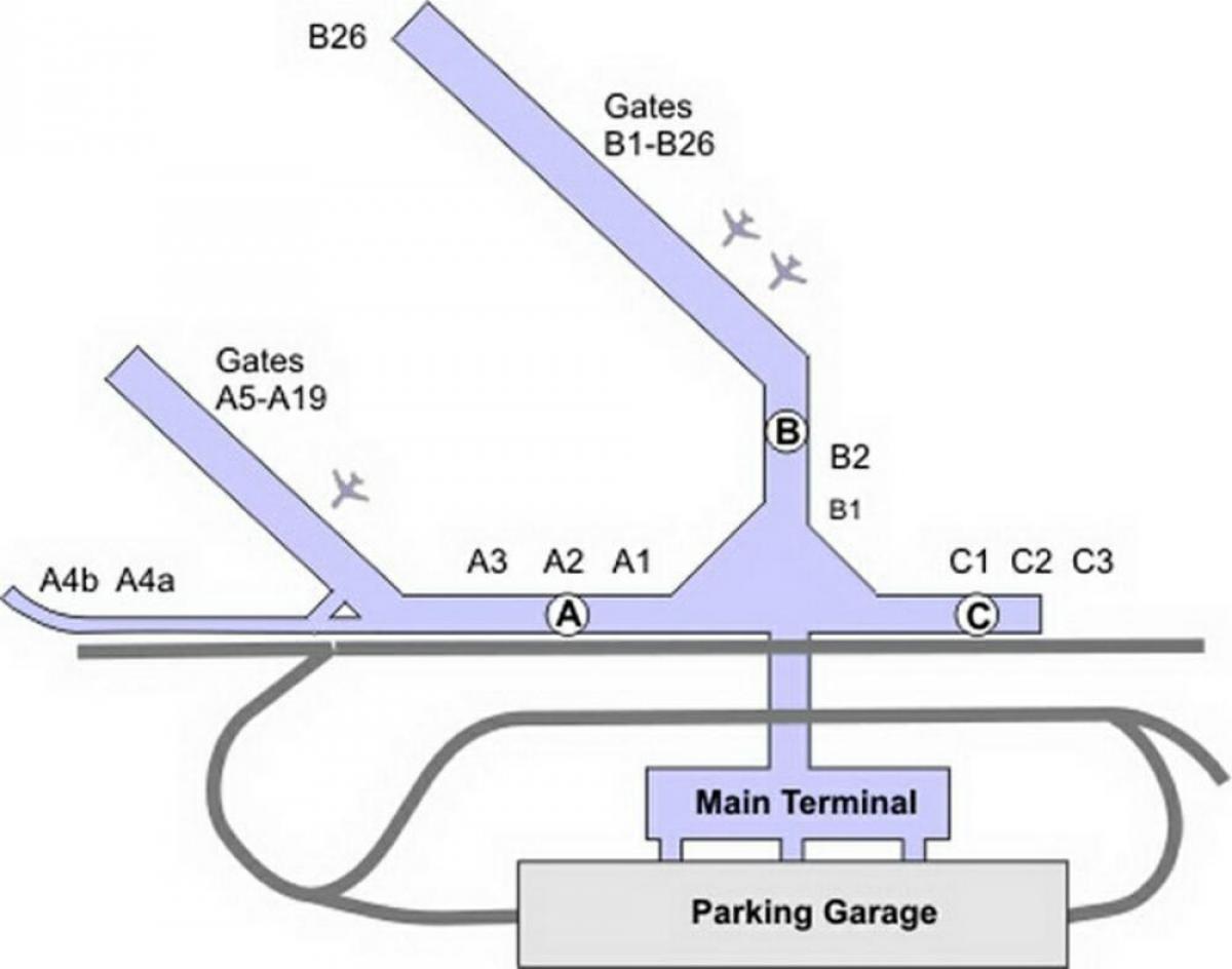 kaart van de luchthaven Chicago Midway