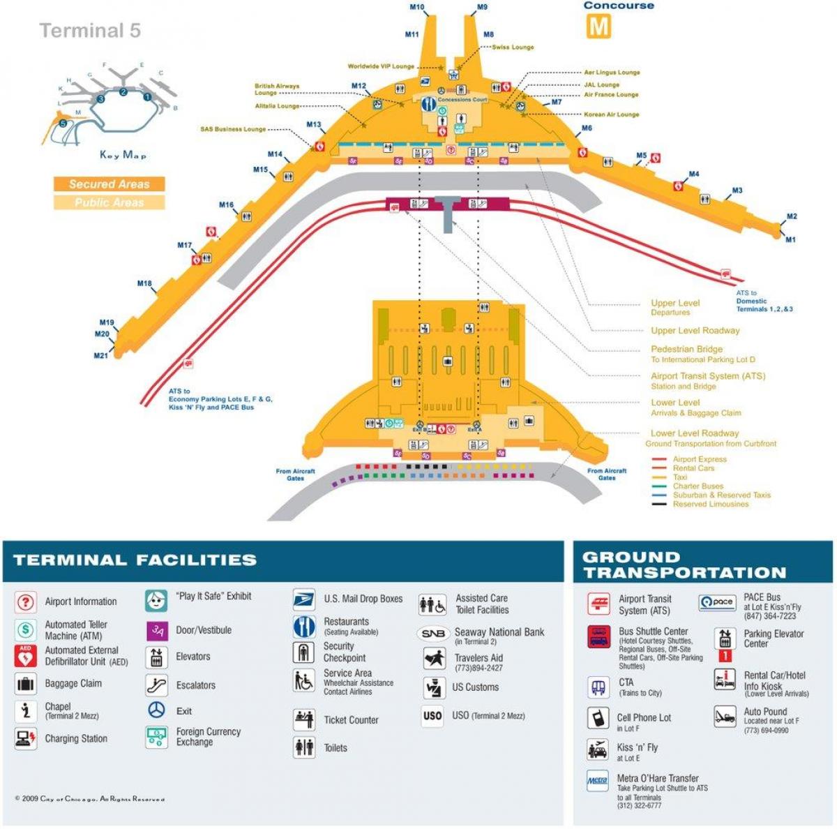 kaart van O Hare terminal 5