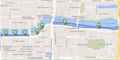 Kaart van Chicago riverwalk
