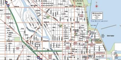 Straat kaart van Chicago