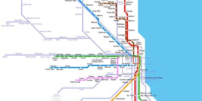 Chicago metro station kaart