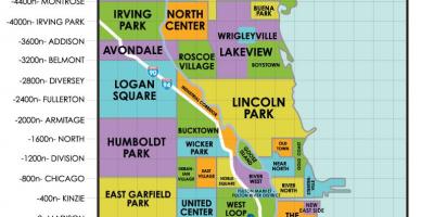 Buurten in Chicago kaart
