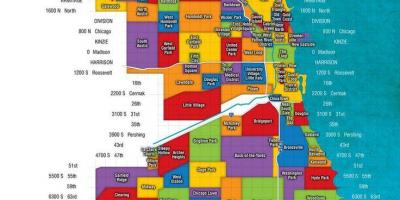 Kaart van Chicago en omstreken