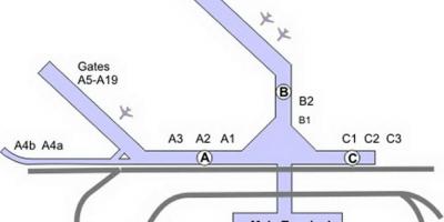 Kaart van de luchthaven Chicago Midway