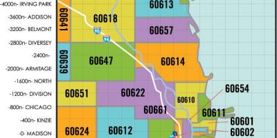 Omgeving van Chicago postcode kaart